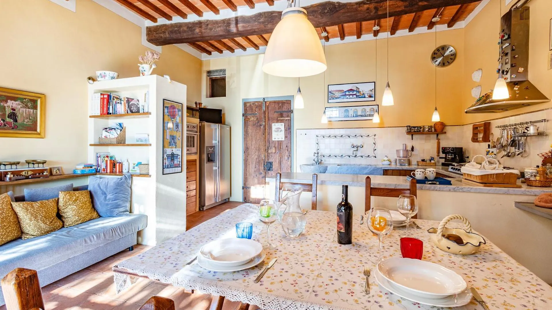 Tuscan Home Panoramic Hills Terrace - Happy Rentals Rignano Sull Arno
