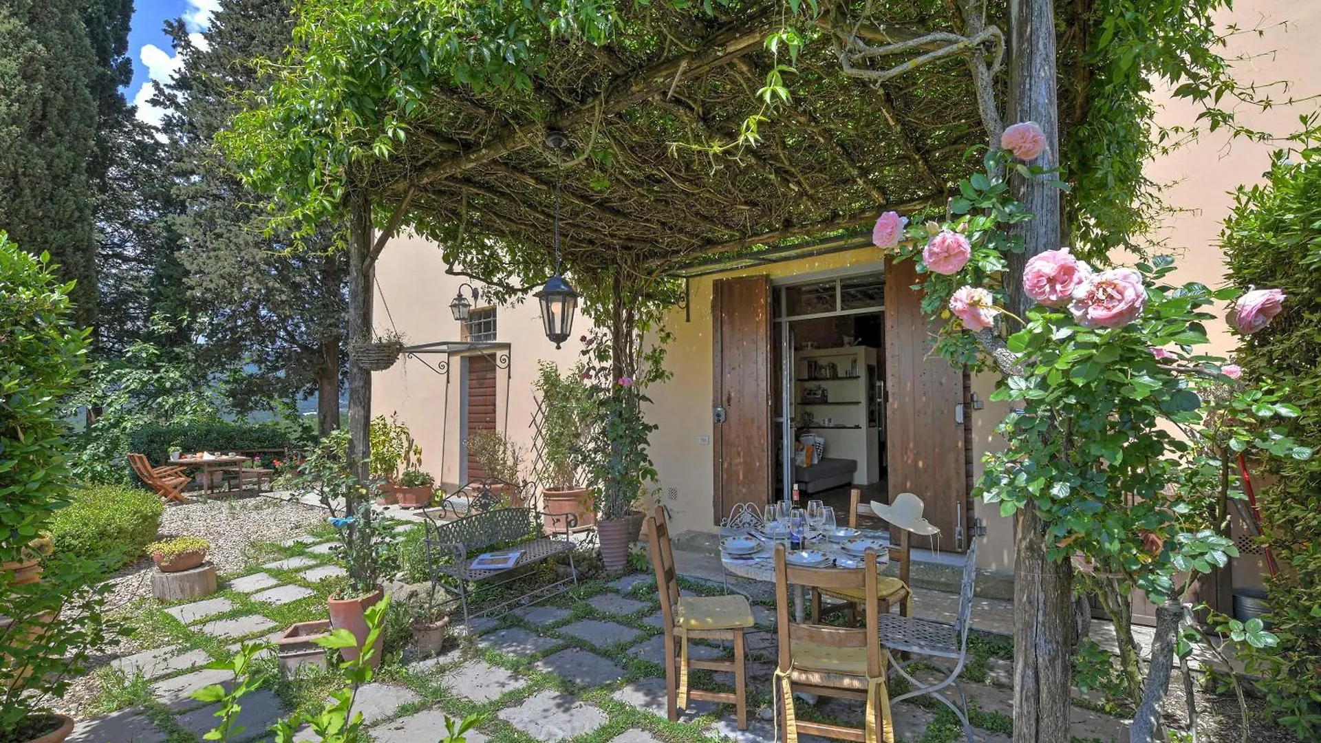 Tuscan Home Panoramic Hills Terrace - Happy Rentals Rignano Sull Arno